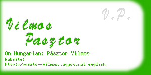 vilmos pasztor business card